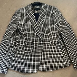 JCrew Women's Black and White Checkered Blazer size 4
